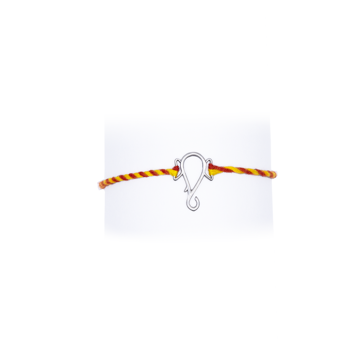 Leaf Ganesha 925 Silver Rakhi for Brother