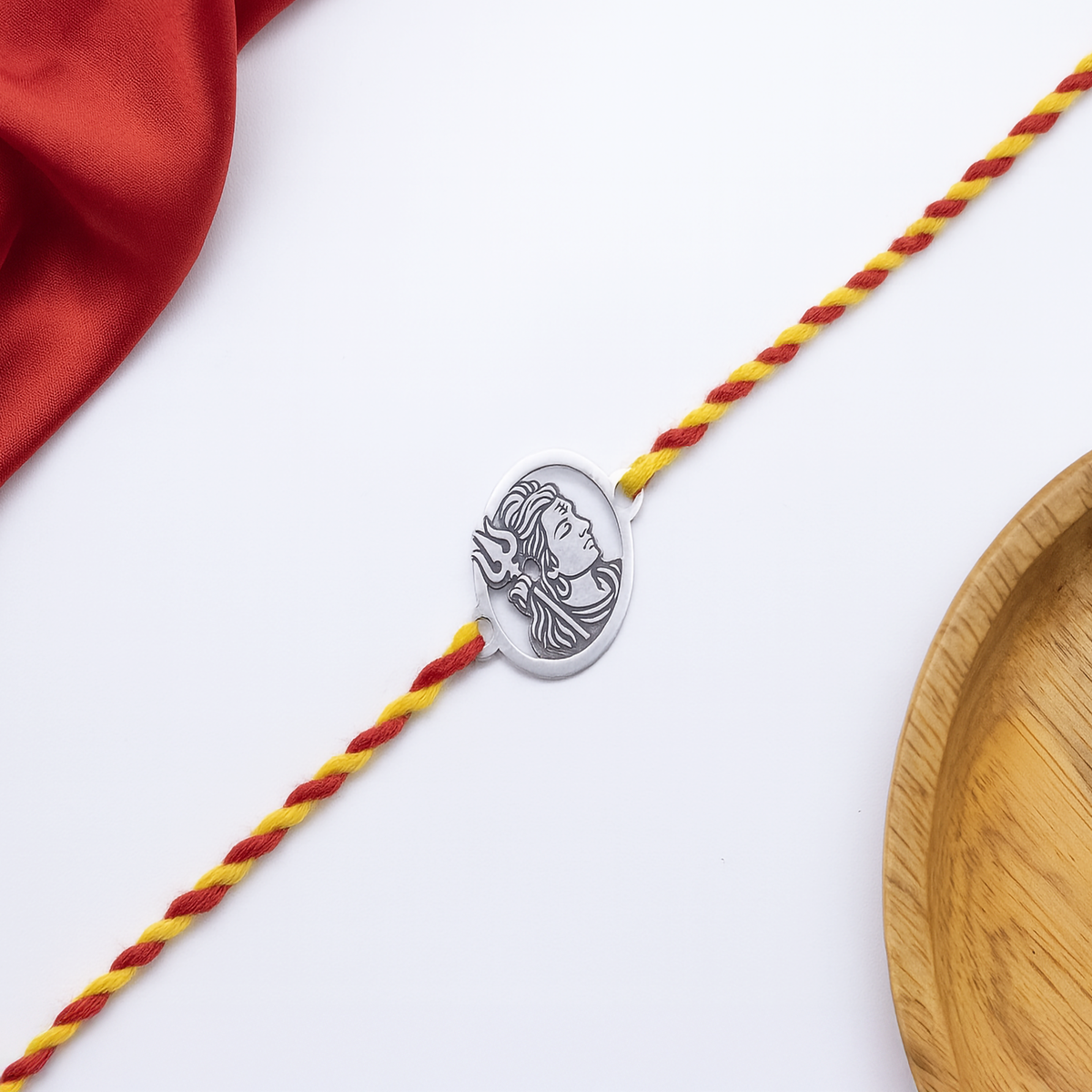 925 Silver Shiva Trishul Rakhi for Brother