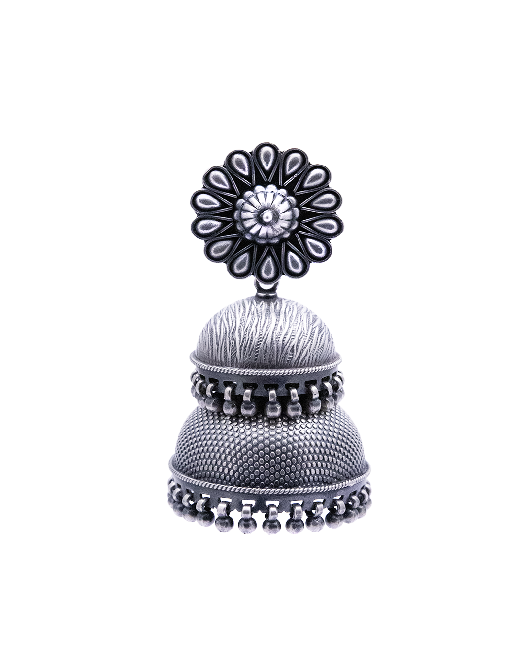Nilay 925 Silver Jhumka Earrings With Oxidized Polish