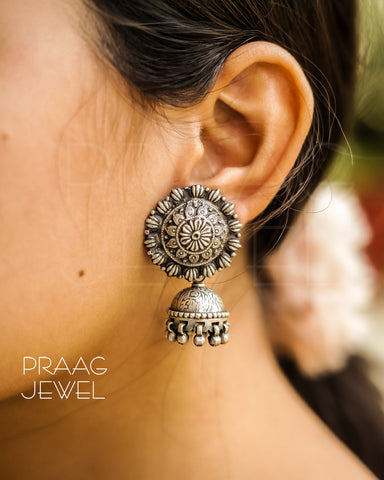 Ananya 925 Silver Jhumki With Oxidized Polish