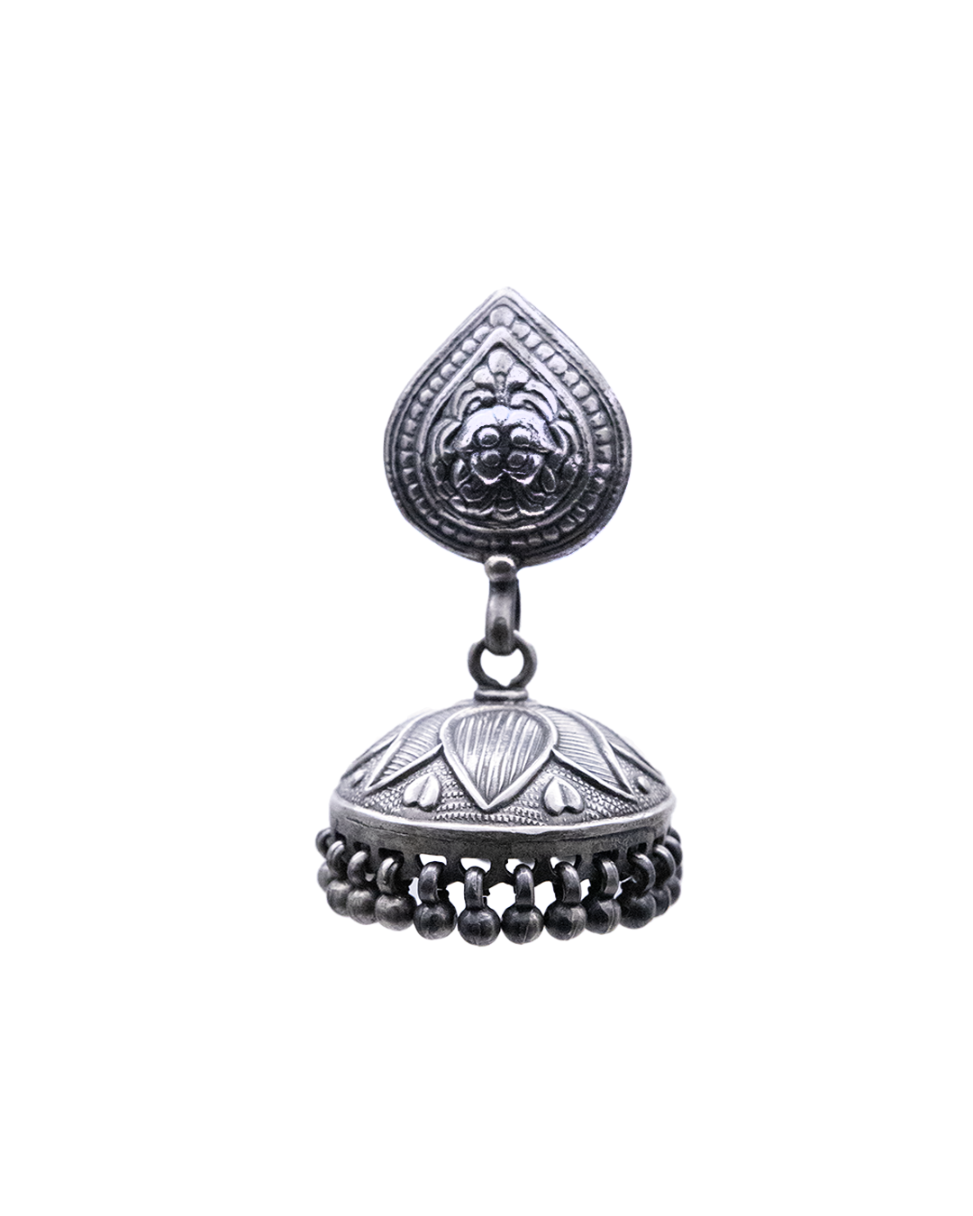 Khuld 925 Silver Jhumka Earrings With Oxidized Polish