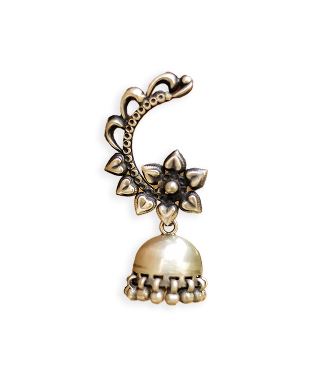 Janaki 925 Silver Jhumki With Oxdized Polish