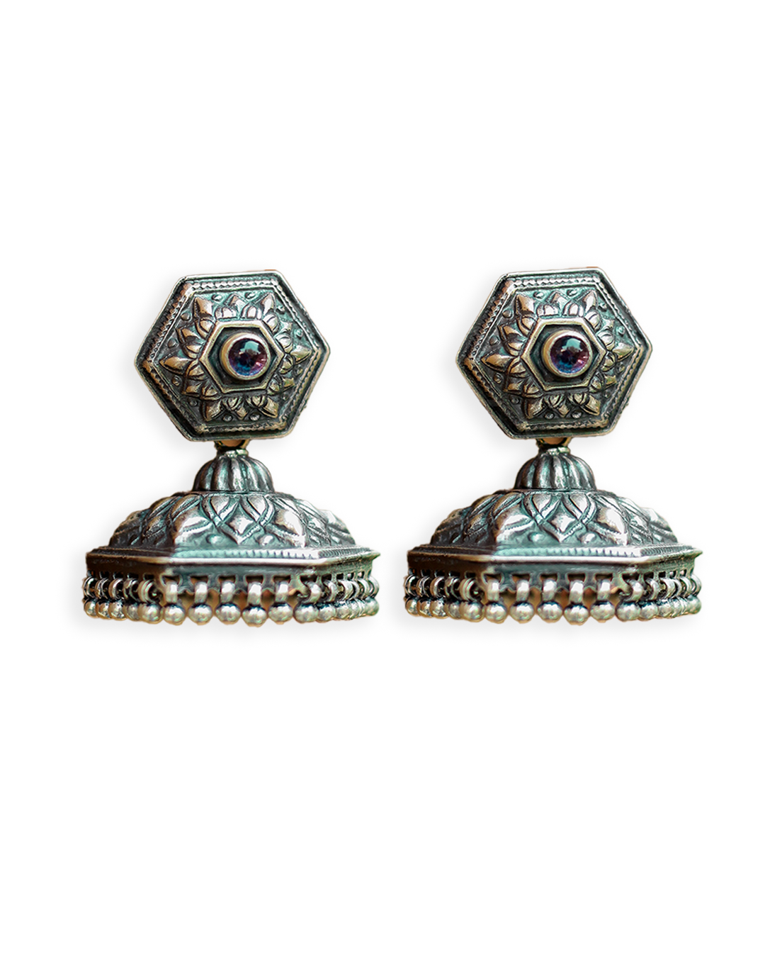 Aswini 925 Silver Jhumka With Oxidized Polish