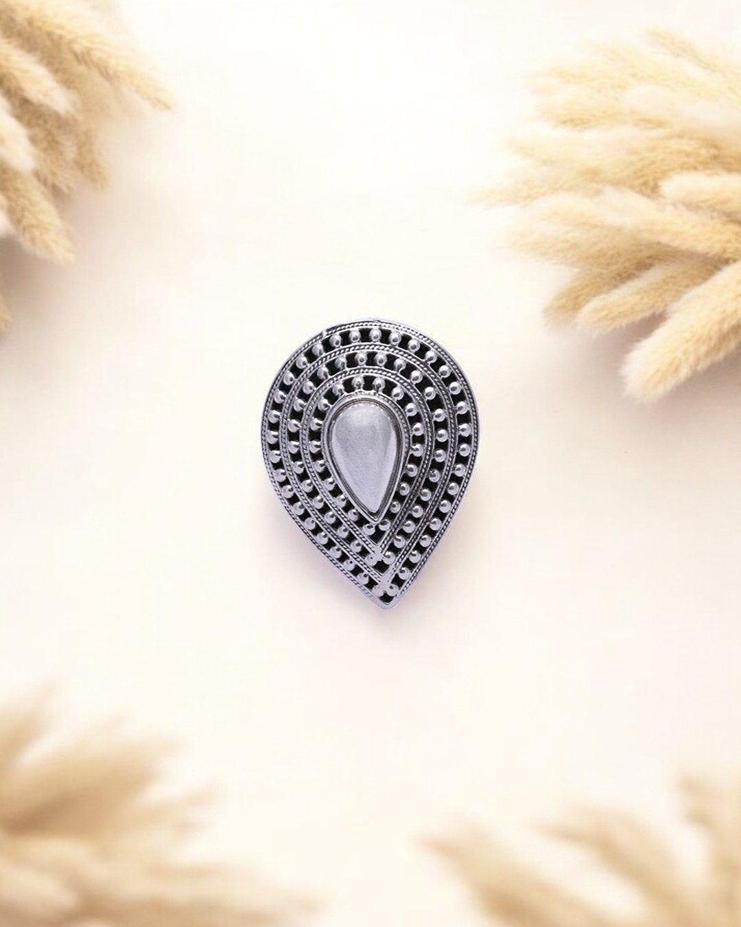 Handcrafted 925 Sterling Silver Teardrop Ring