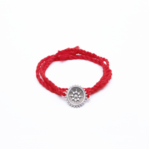 Oxidized 925 Silver Floral Rakhi for Brother