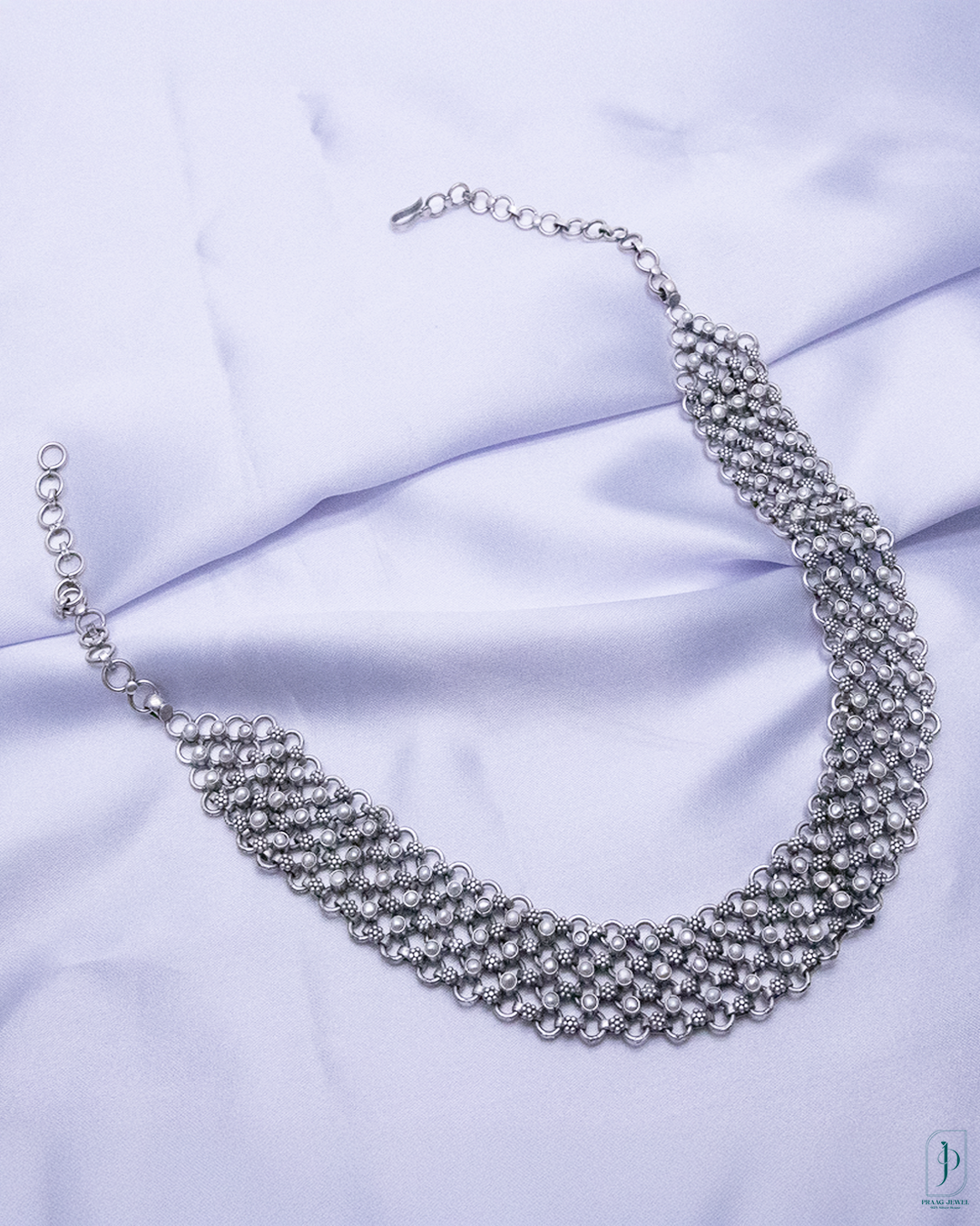 Pure 925 Silver Handmade Necklace with Antique Finish