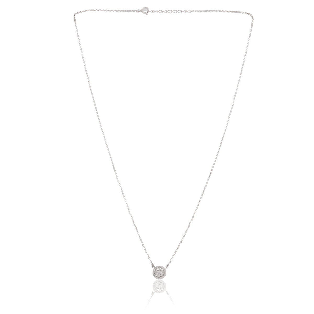 Solitaire 925 Sterling Silver Necklace 002