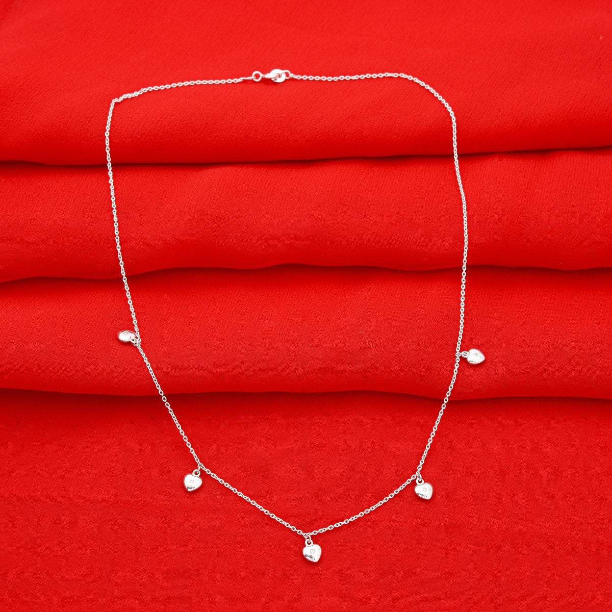 5 Hearts 925 Sterling Silver Necklace 004