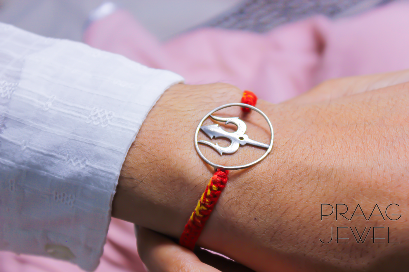 925 sterling silver handmade Mantra Aum OM design Rakhi bracelet amazing  Rudraksha or Tulsi beaded bracelet use as daily use jewelry rk189  TRIBAL  ORNAMENTS