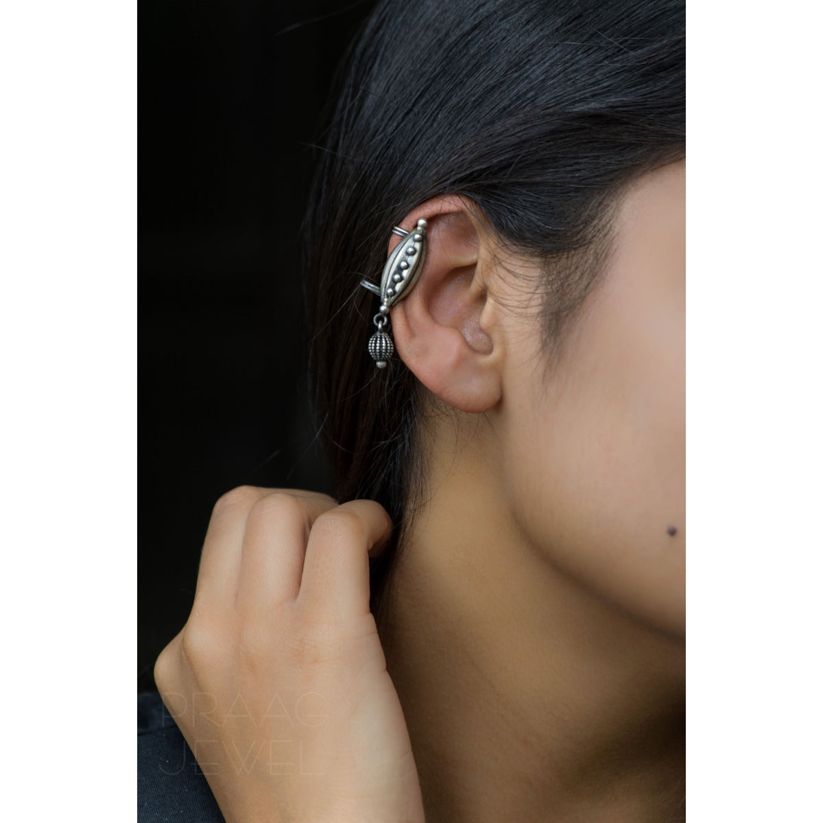 Silver earclip earrings