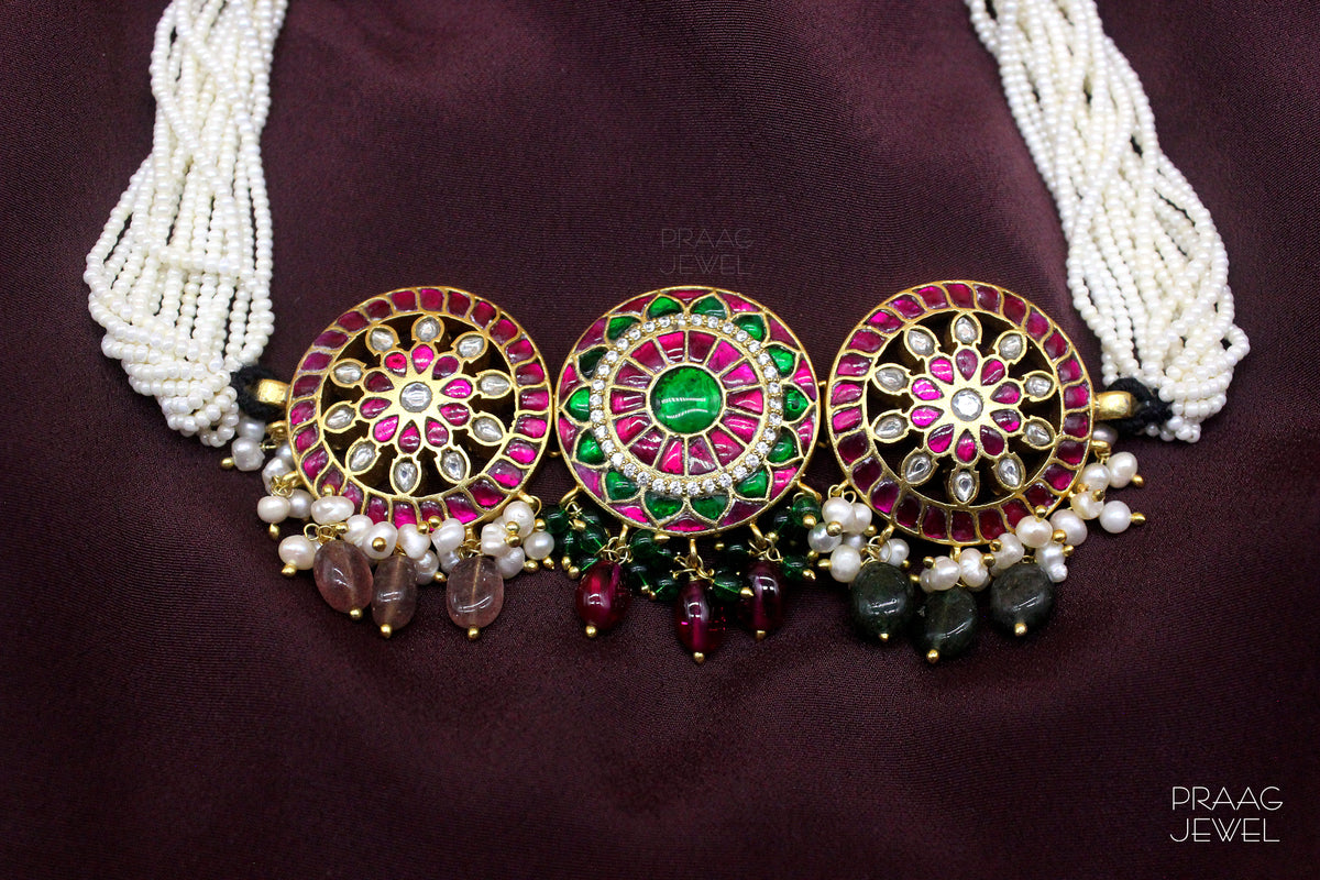 Kundan Choker Image | Silver Choker | kundan choker | Silver kundan choker | silver necklace |