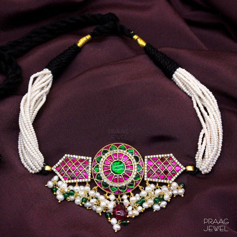 Kundan Choker image | Silver Choker | kundan choker | Silver kundan choker | silver necklace |