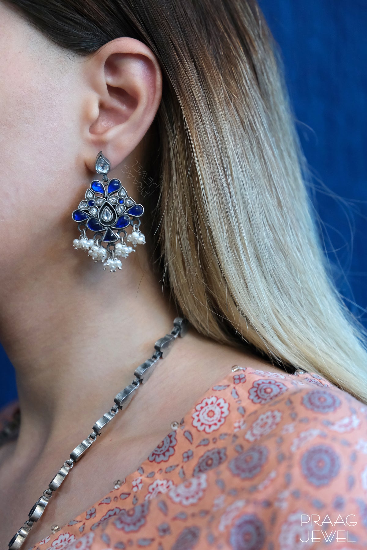 Silver Kundan Earrings | Necklace Image | Necklace | Silver Necklace | Silver Pendant with Necklace | 925 Silver Necklace | Pure Silver Necklace