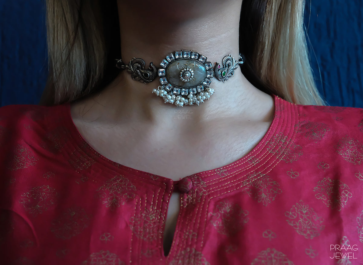 Silver Choker Necklace | Necklace Image | Necklace | Silver Necklace | Silver Pendant with Necklace | 925 Silver Necklace | Pure Silver Necklace