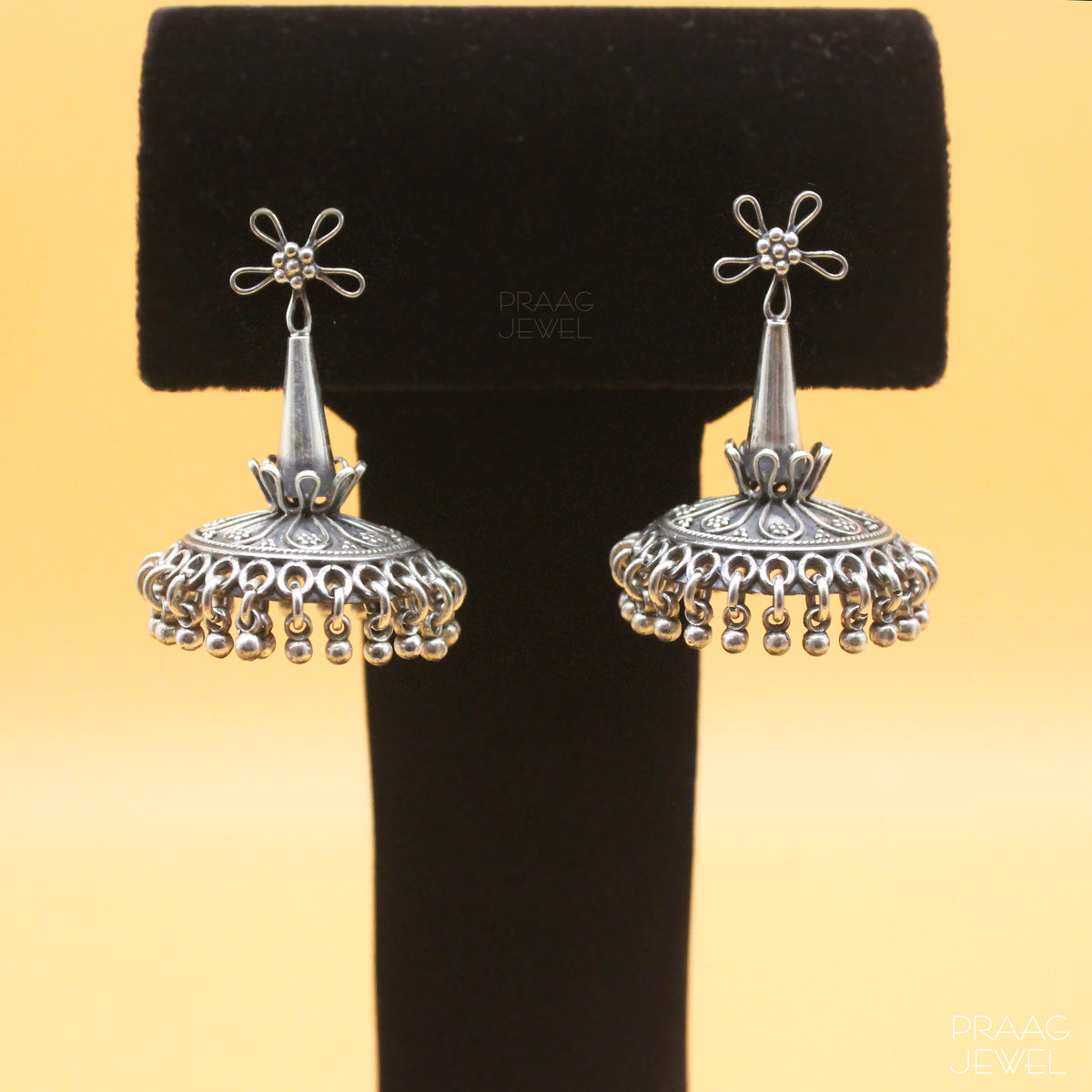 Silver Earrings, Silver Jhumka | silver jhumka Image | Silver Earring | Jhumka| 925 Silver Earring | Earrings For Girls 